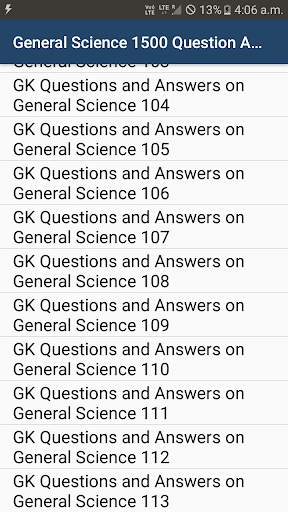 General Science GK - 1500 Question Answers screenshot 3
