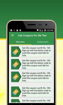 Taxi Coupons for Ola Cab screenshot 2