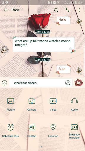 Rose messenger skin for Next SMS screenshot 4