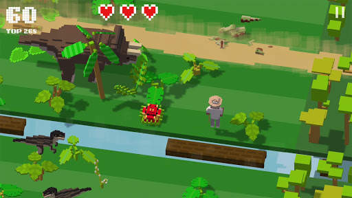 Jurassic Hopper: Crossy Dinosaur Shooter Game screenshot 2