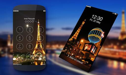 Paris Night Lock Screen 3 تصوير الشاشة
