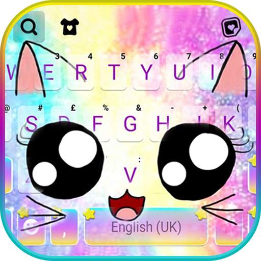 Cute Galaxy Cat Keyboard Background 1.0