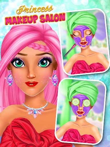 Pink Princess Makeup salon games for girls screenshot 2