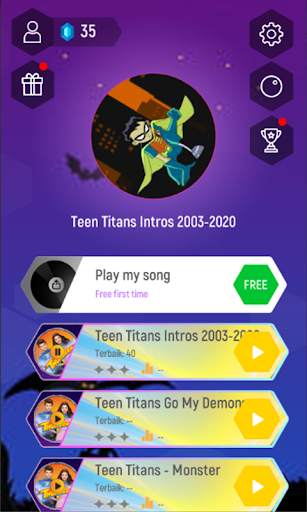 Teen Titans Magic Tiles Hop screenshot 1