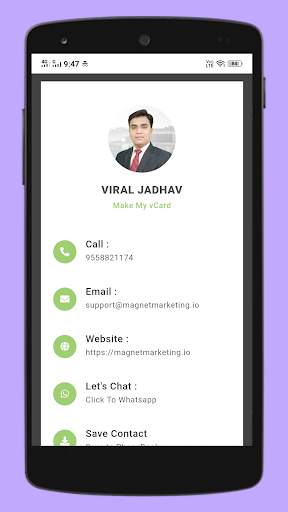 Digital Business Card Maker App by Make My vCard screenshot 13