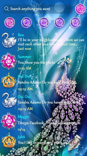 GO SMS PEACOCK GEM THEME screenshot 2