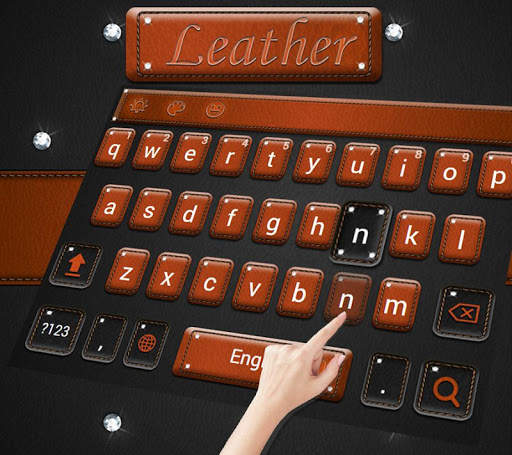 Diamond Jeweled Leather Keyboard Theme screenshot 2