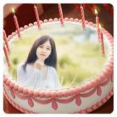 birthday cake with name and photo logo