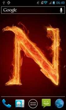 Fiery letter N live wallpaper screenshot 2