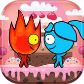 Red boy and Blue girl - Candy World Adventure logo