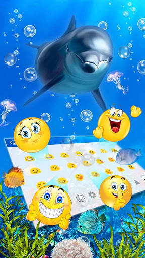 Lovely Aquatic Dolphin Keyboard Theme screenshot 3