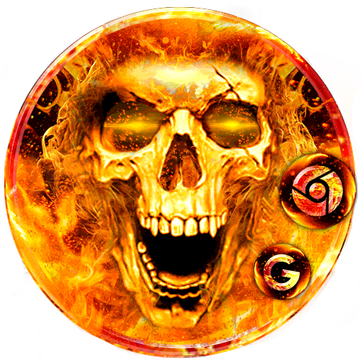 Scary Fire Skull Launcher Theme Live HD Wallpapers icon