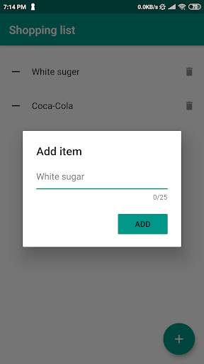 Groceries shopping list screenshot 2