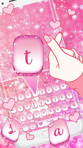 Cute Finger Love Heart Keyboard Theme screenshot 2