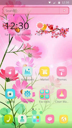 Sunlit Flowery Day Theme screenshot 5