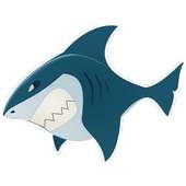 diver shark game logo