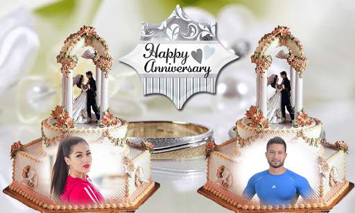 Anniversary Cake Dual Photo Frame screenshot 3