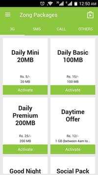 Zong Packages 3G/4G screenshot 1