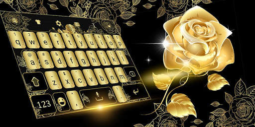 Gold Rose Keyboard Theme 5 تصوير الشاشة