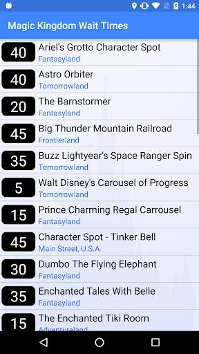 Wait Times for Disney World screenshot 1