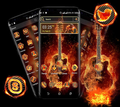 Fire Guitar Launcher Theme screenshot 4
