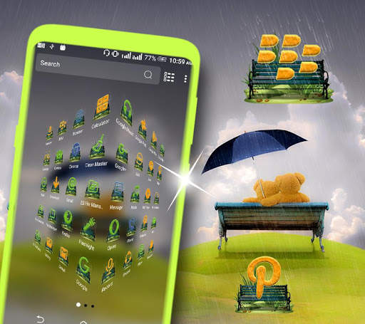 Rainy Teddy Launcher Theme screenshot 5