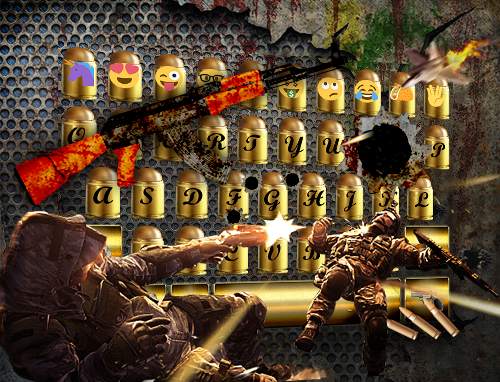 Gun Bullet Emoji Keyboard Theme screenshot 5