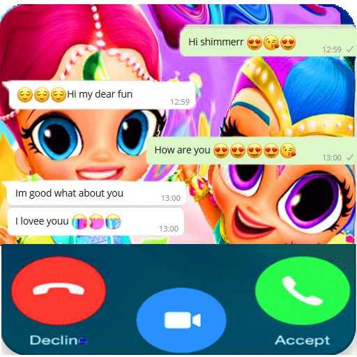 Cute Princess shimmer™ Fake Call &amp; Chat icon
