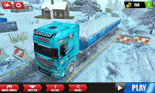 Offroad Snow Trailer Truck Driving Game 2020 screenshot 1