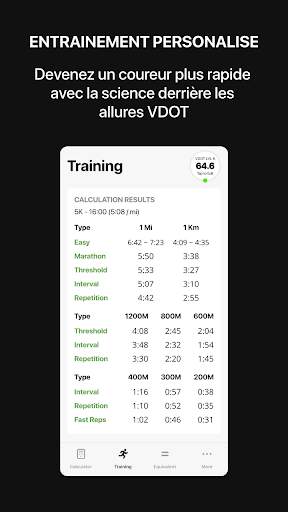 VDOT Running Calculator screenshot 2