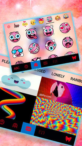 Pink Sakura Girl Keyboard Theme скриншот 4