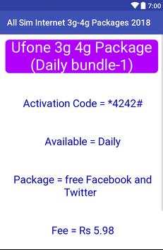 All Sim Internet 3g-4g Packages 2018 screenshot 6