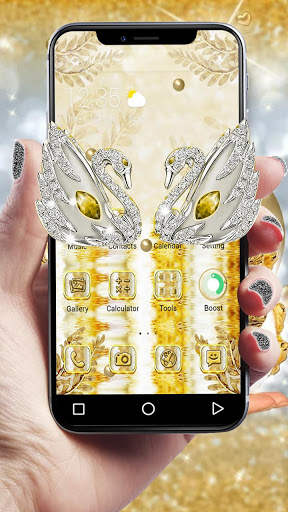Golden Luxury Diamond Swan Theme screenshot 3