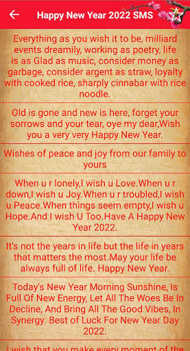 Happy New Year 2022 SMS screenshot 2