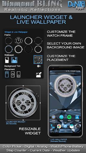 Diamond Bling HD WatchFace Widget & Live Wallpaper screenshot 3
