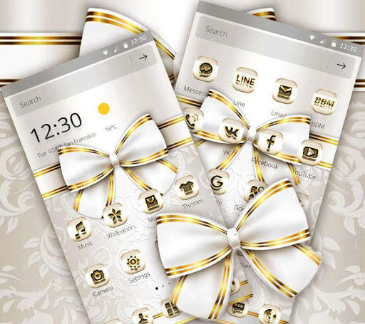 Extravagant Platinum Gold Bowknot Theme screenshot 6