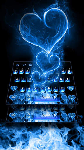 Cool Blue Flame Love Keyboard screenshot 2