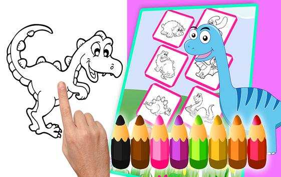 Dinosaur coloring book Educational dinosaur games screenshot 13