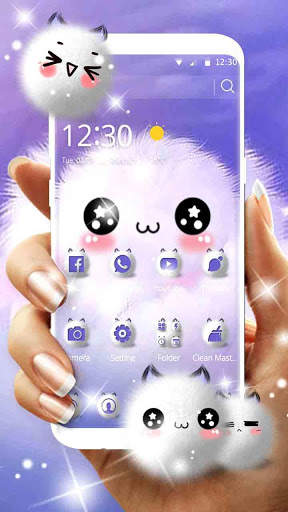 Cute Fluffy Kitty Theme screenshot 1