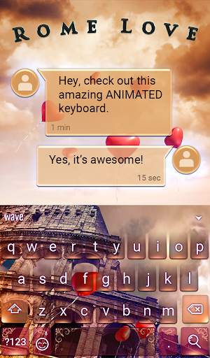 Rome Love Animated Keyboard   Live Wallpaper screenshot 3
