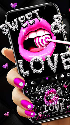 Sexy Love Lips Keyboard Background screenshot 1