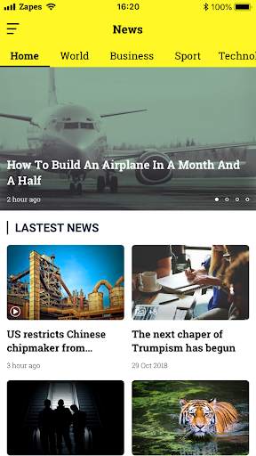 Zapes - React Native mobile app for Wordpress screenshot 1
