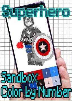 Color by number Superhero pixel art screenshot 2