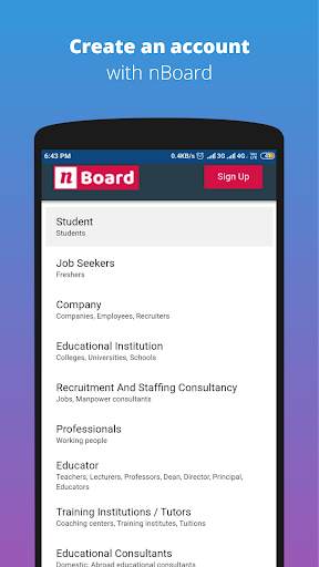 nBoard - Networking App for Students, job seekers. screenshot 1