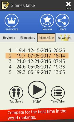 Multiplication table (Math, Brain Training Apps) screenshot 7
