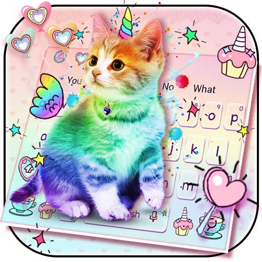 Colorful Unicorn Cat keyboard 10001004