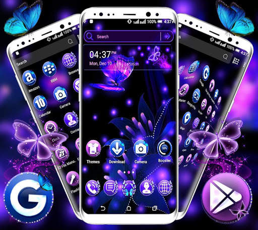 Purple Butterlfy Launcher Theme screenshot 1