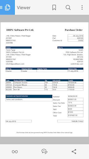 Purchase Order PO PDF Maker screenshot 2