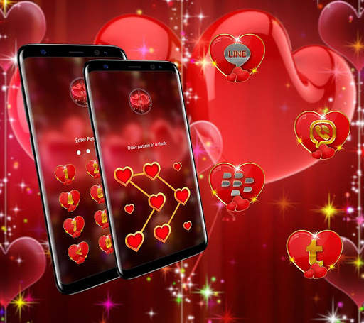 Valentine Heart Launcher Theme 5 تصوير الشاشة