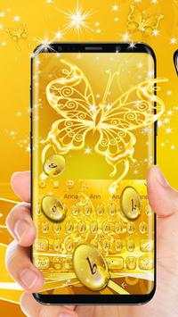 Golden Butterfly Keyboard Theme screenshot 1